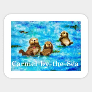 Otter Trio Carmel Sticker